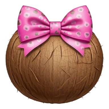 coconut with leopard print pattern and bow sticker
