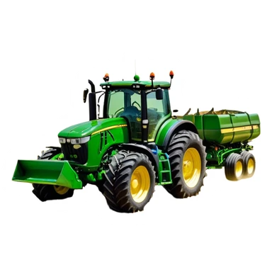 John Deere 6155M (2020) – Cinematic-realistic John Deere 6155M tractor, its iconic green and yellow body rolling across vast Australian farmlands. The powerful engine hums as it tows a massive plow, cutting through golden fields under a clear blue sky, dust rising in its wake. sticker