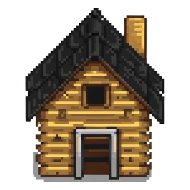 small log house sticker