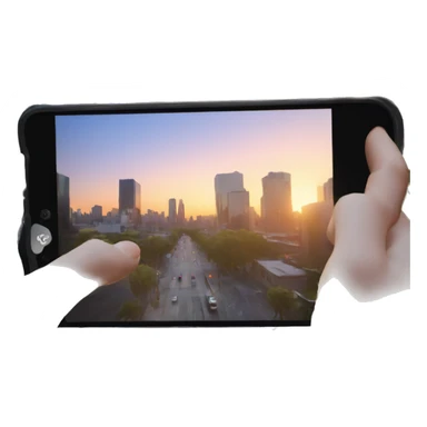 phone in hands (filming a video of the city) shooting from the first person sticker