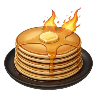 pancake on fire sticker