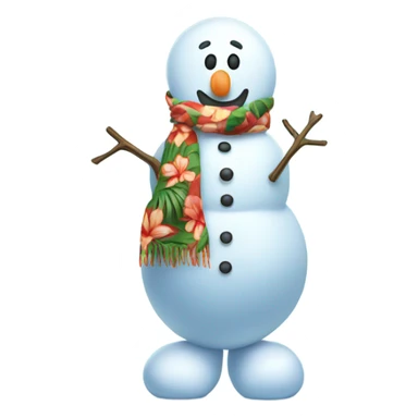 Snowman in Hawaiian shirt sticker