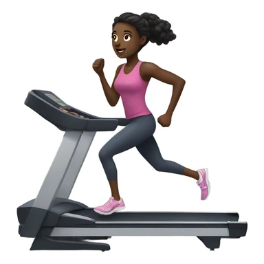 Dark skinned black women running on treadmill sticker