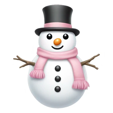 cute light pink snowman sticker