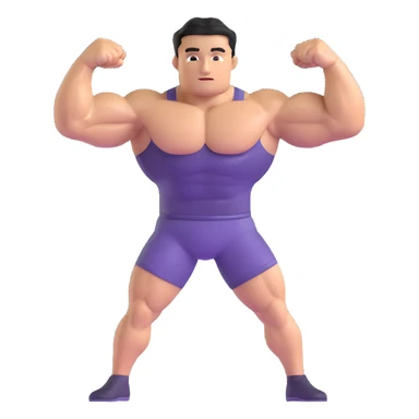 Man flexing muscles showing off sticker