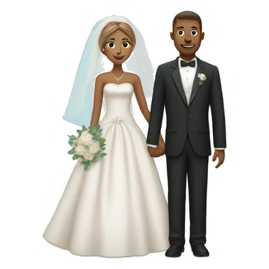 Tan bride and groom blue background sticker