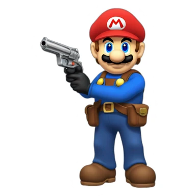 Mario avec pistolet sticker