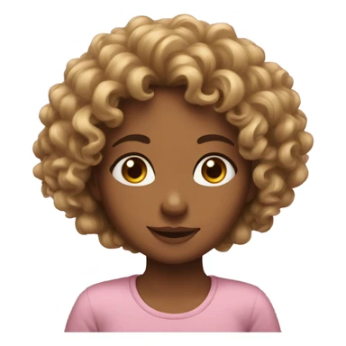 heart eyes on a girl with curly hair sticker