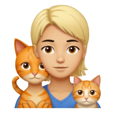 blond-hair-girl-and-black-hair-man-and-orange-cat sticker