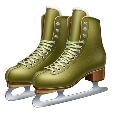 Olive color ice skates realistic  sticker