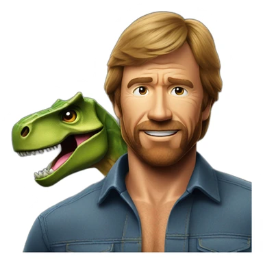 chuck norris riding a dinosaur sticker