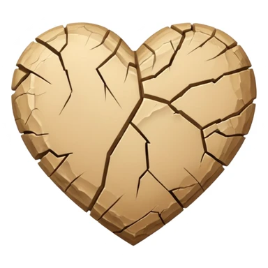 Beige heart with small crack  sticker