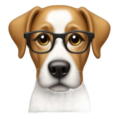 A dog with glasses sticker