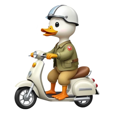 Duck on a moped sticker
