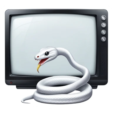 White snake eating tv  sticker