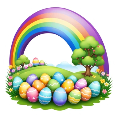 an easter rainbow landscaping  sticker