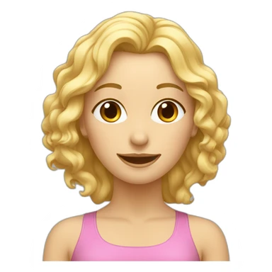 femme cheveux blond et bouclées qui fait du yoga et qui pète sticker