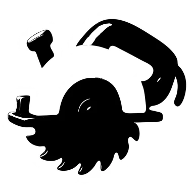 create 3d icon circular saw yellow and black matte texture sticker