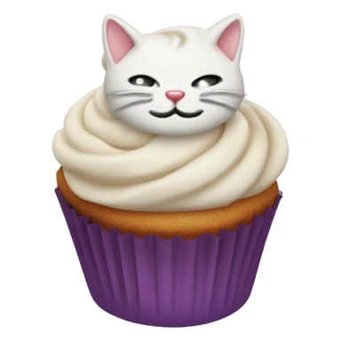 Cupcake with a Cat head and cream on top sticker