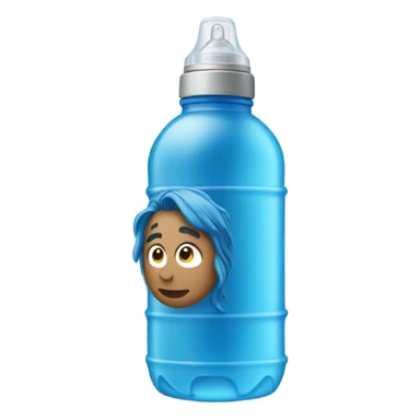 waterbottle with hair sticker