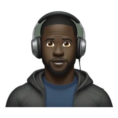kevin hart with headphones sticker