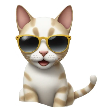 cat in sunglasses on a trip to the beach sticker