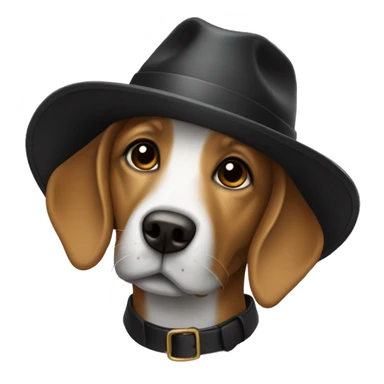 Un Chien avec un chapeau noir sticker