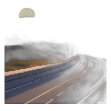 higway with a sunset sticker