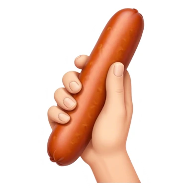 a hand holding a sausage sticker
