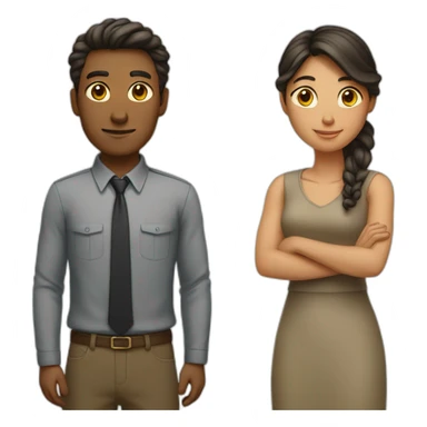 men and women standing side by side sticker