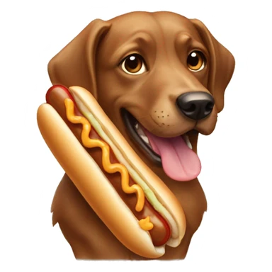 dog eating hotdog sticker