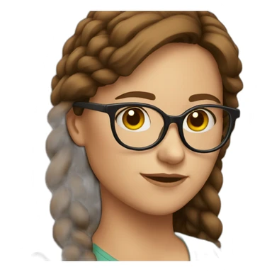 girl-with-brown-hair-and-very-round-glasses sticker