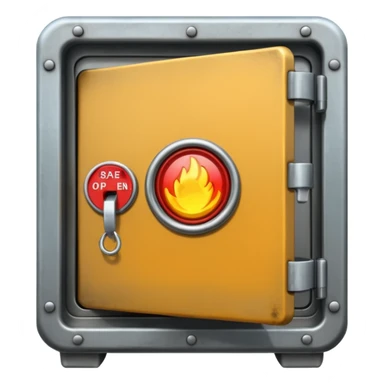 safe that is open without money in it sticker