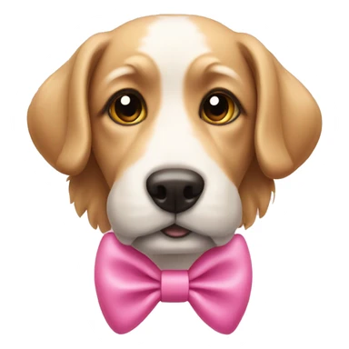 Dog with a pink bow. sticker