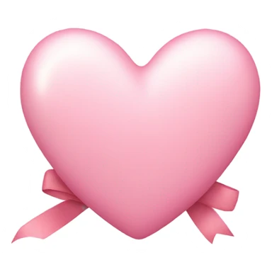 light pink heart with ribbon  sticker