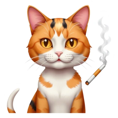 Cat smoking a cigarette sticker