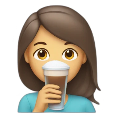 woman drinking ice americano sticker