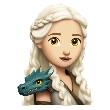 Daenerys Targaryen from game of thrones with a dragon sticker