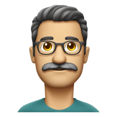 informatico moreno GORDO con lentes SIN BIGOTE sticker