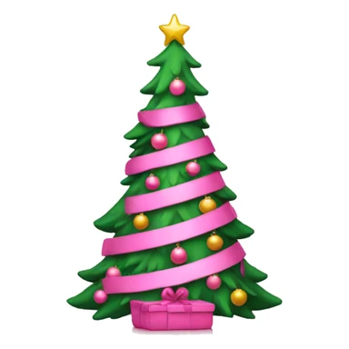 pink decorated christmas tree  sticker
