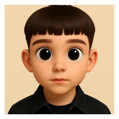 сделать глаза больше, сохранить 3d-emoji стиль sticker