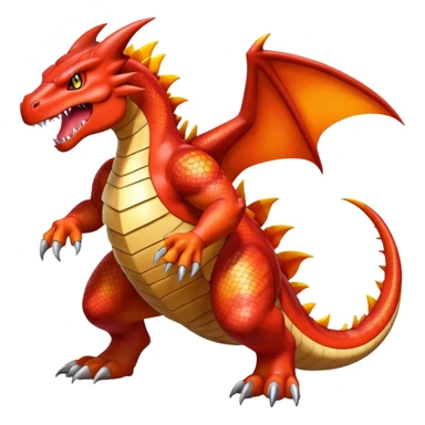 Shiny Exotic Colorful Groudon-Charizard-Fakémon-hybrid-creature (full body)  sticker