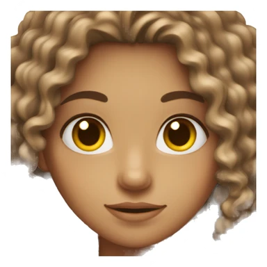 Long curly brown haired girl with hazel eyes sticker