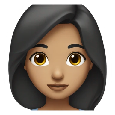 Beautiful girl with black hair and soft brown eyes, lightly tan skin sticker