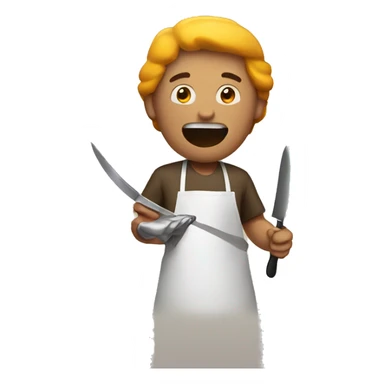 Guy with knife cooking sticker