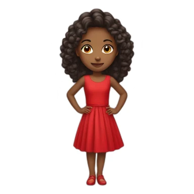 girl in red dress sticker