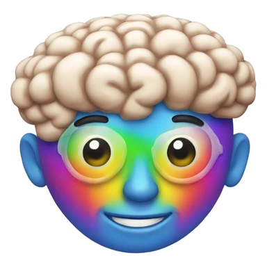 One almighty gay brain of future colorful sticker