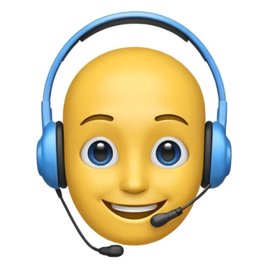 emoji with a headset and smiling face symbolizing customer service, in E-conomic inspired colors sticker