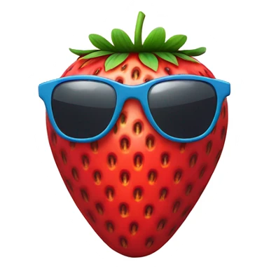 strawberry with sunglasses  sticker