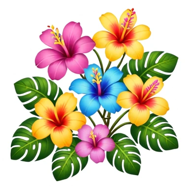 Hawaiian flowers sticker